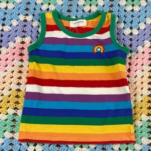 Mud Kingdom Toddler baby boy girl Colorful Rainbow Striped Kids Tank Top 100